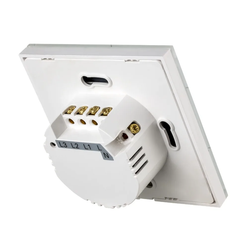 Golden Security APP Control EU Standard WiFi Switch Wall Touch Switch Work with Alexa,3 Gang 3 Way Switch, AC 100-240V