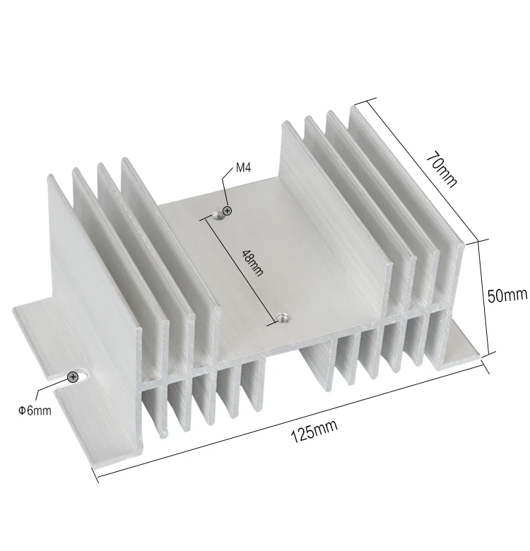 SSR алюминиевый радиатор 25A 30A Серебряный тон твердотельные реле радиатор для однофазного SR-W