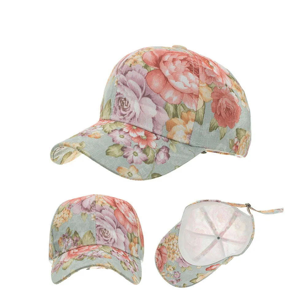 

Women Flora Print Sport Headband Classic Sun Sports Visor Hat Cap Snapback Apparel Accessories czapka z daszkiem