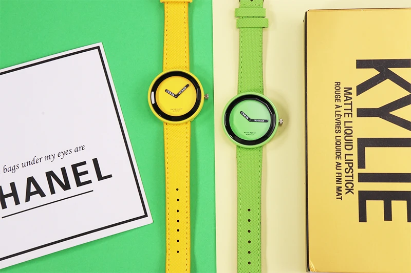 WoMaGe Женские Модные Цветные часы, 10 цветов, женские часы с кожаным ремешком, брендовые наручные часы для женщин, relogio feminino