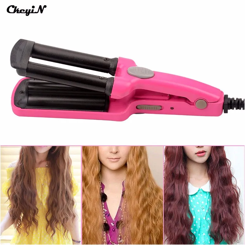 Tourmaline ceramic Fashion 3 Barrels Mini Hair Curler Ceramic Wave