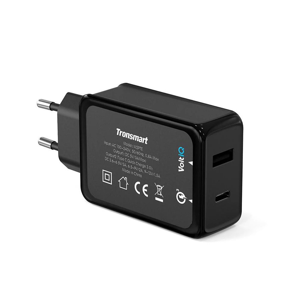 Tronsmart W2PTE USB Type C Quick Charge 3.0 USB Charger with USB VoltiQ for Xiaomi for LG G5 Fast Phone Charger Adapter EU Plug 4