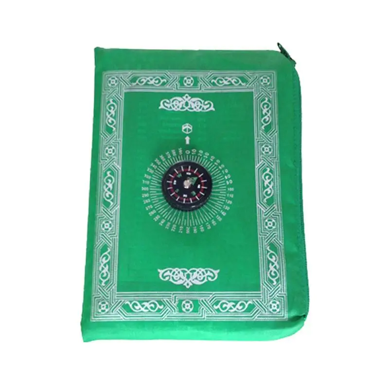 1 шт. Портативный Компас мусульманский молитвенный коврик Карманный складной водоустойчивое одеяло молитвенный коврик EID поставки - Цвет: Green