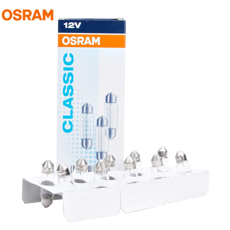10 шт. OSRAM C5W 6418 гирлянда лампы 12 В 5 Вт SV8.5 8 оригинальная линейная лампа для чтения