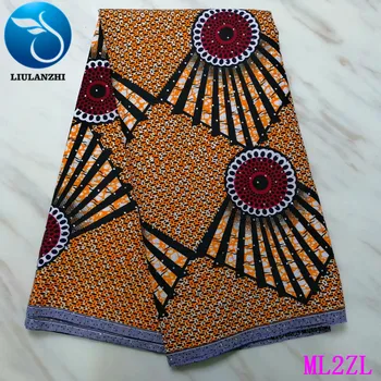 

LIULANZHI Wax African Polyester Stones Ankara Printing Fabric for Dress 2019 Nigerian Wax Tissu 6 yards/Piece ML2ZL53