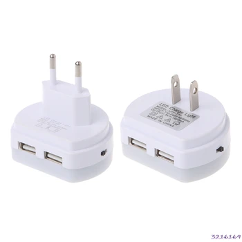 

LED Night Light With Dual USB Wall Charger Plug Dusk to Dawn Sensor Wall Lamp-43#