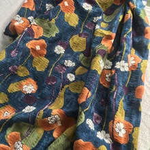 100*145 см Тонкая хлопковая льняная ткань с цветочным рисунком для платья рубашки