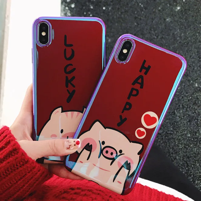 3D Kawaii Little Animal Lucky Piggy Phone Case for IPhone X XS MAX XR 8 7 6 S 6S Plus 8plus IPhone8 Silicon Bumper Cute Cover |
