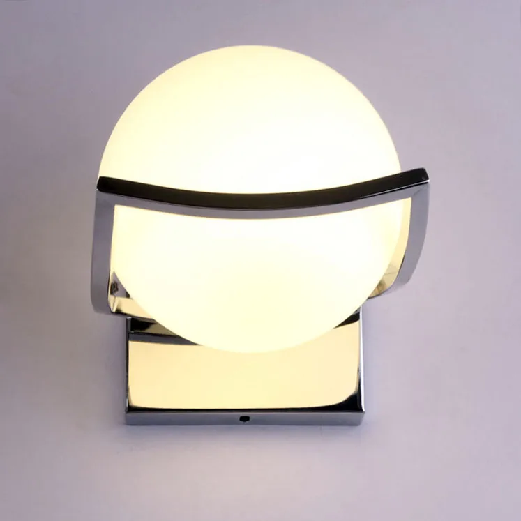 Contemporary  Modern E27 E26 LED Wall Lamps Metal Glass Ball Wall Lights for Aisel Corridor Bedroom Bedside Lamp Round Sphere White Ball Wall Light Sconce (2)