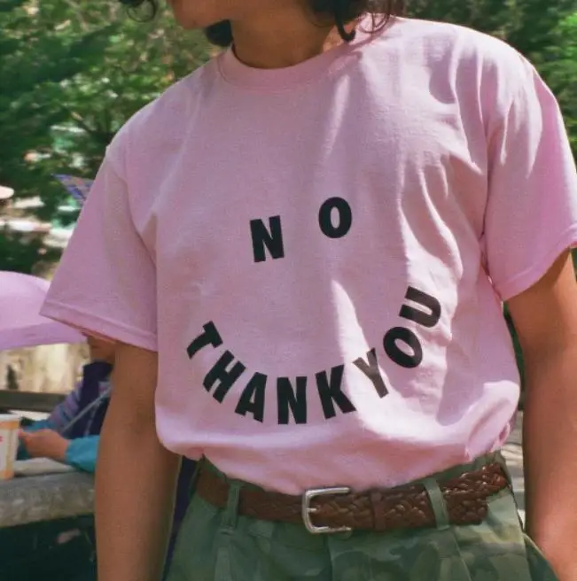 No THANK YOU Letters Print Women t-shirt