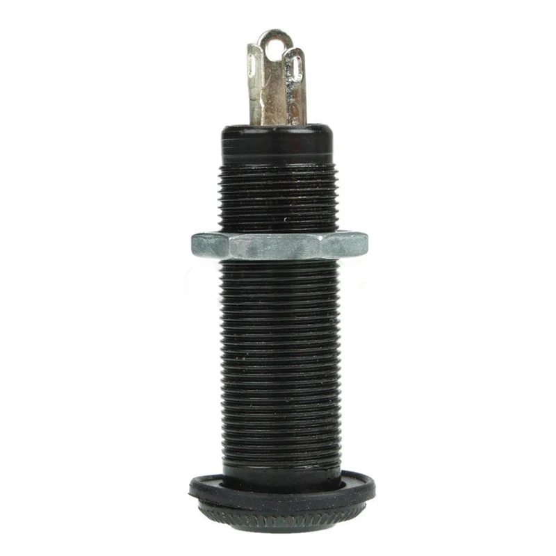 5 PCS of (Guitar / Bass Cylinder Flush Mount Output Jack Black)in