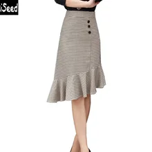 Cultiseed женские осень оборками юбки одежда дамы тонкие бедра вечерние клетчатые юбки Для женщин Мода Фиштейл труба юбки Костюмы