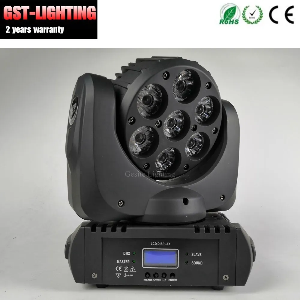 Cabeça em Movimento Luz do Estágio 4 Pçs e lote Profissional Rgbw 4in1 e mini Luz da 7 Pcs 12 w 3 Rgbw 4in1 Mini luz da cabeça em movimento 7 pcs 12 w