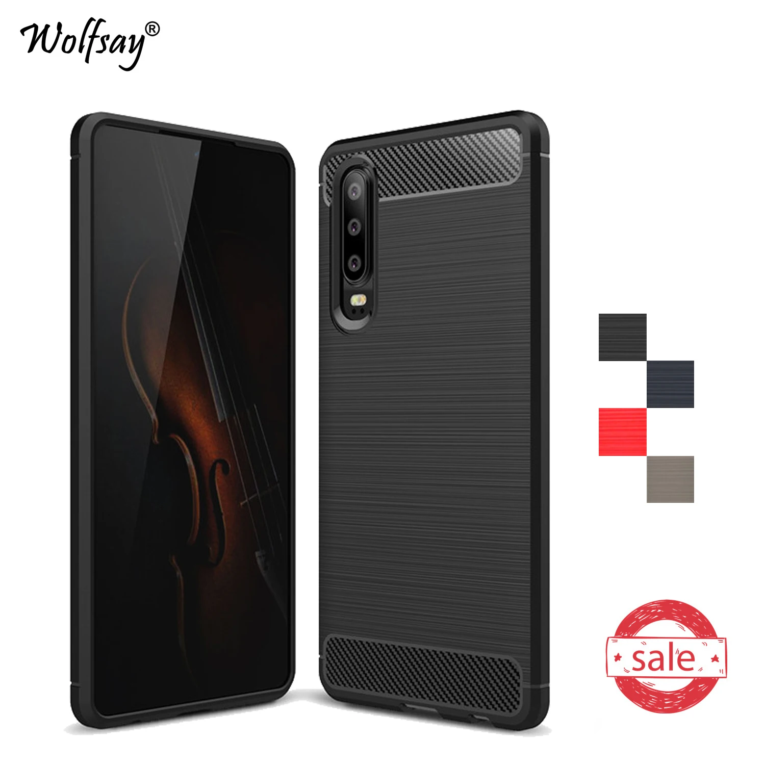 

Wolfsay For Huawei P30 Case Brush Style Shockproof Armor Rubber Phone Case For Huawei P30 Back Cover For Huawei P30 P 30 Fundas*