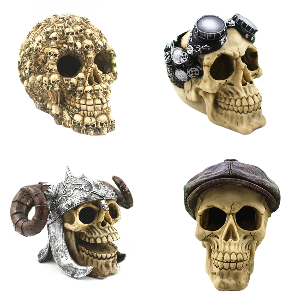 

Aquarium Resin Decoration Simulation Skull Fish Tank Reptile Spider Lizard Hide Cave House Head Bone