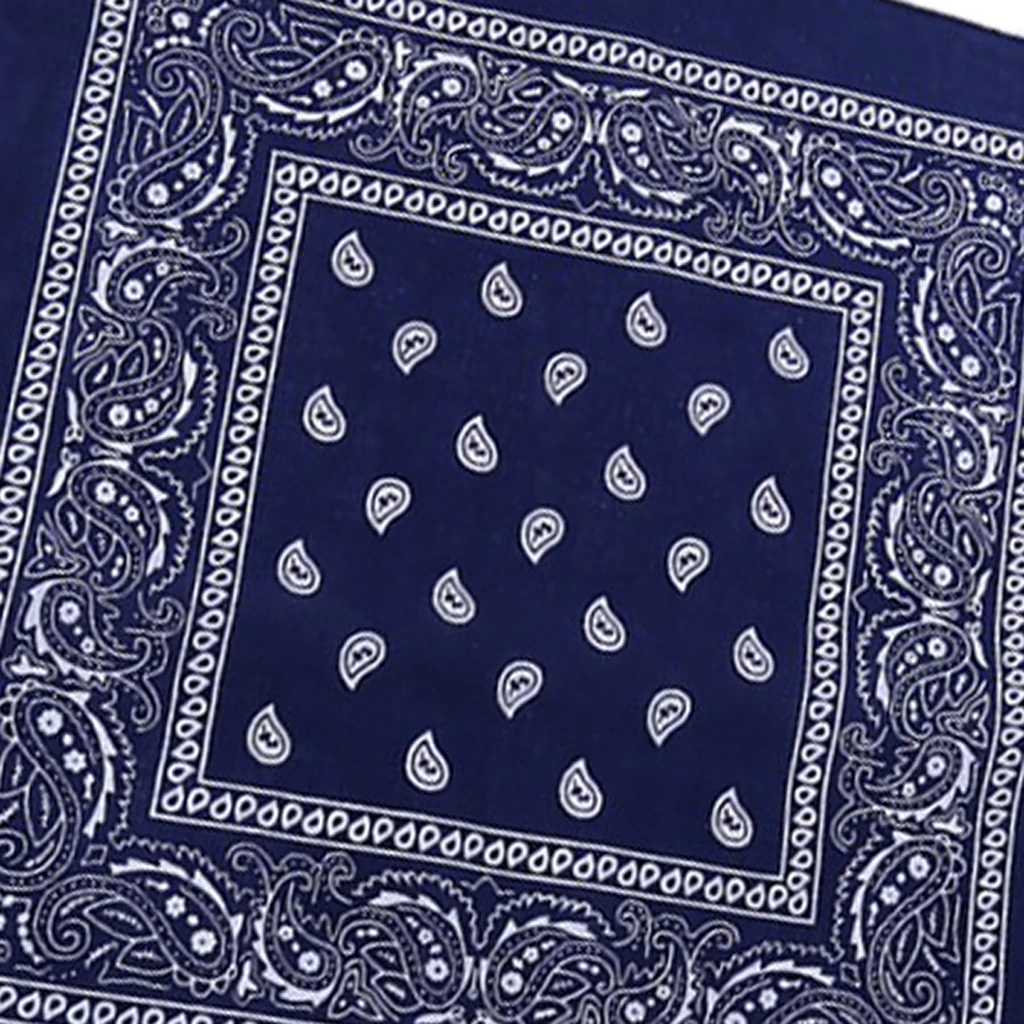 100% Cotton Fashion Bandana Multipurpose Paisley Printing Cowboy Bandanas Square Scarf Headbands Necktie for Men Women 55 x 55cm