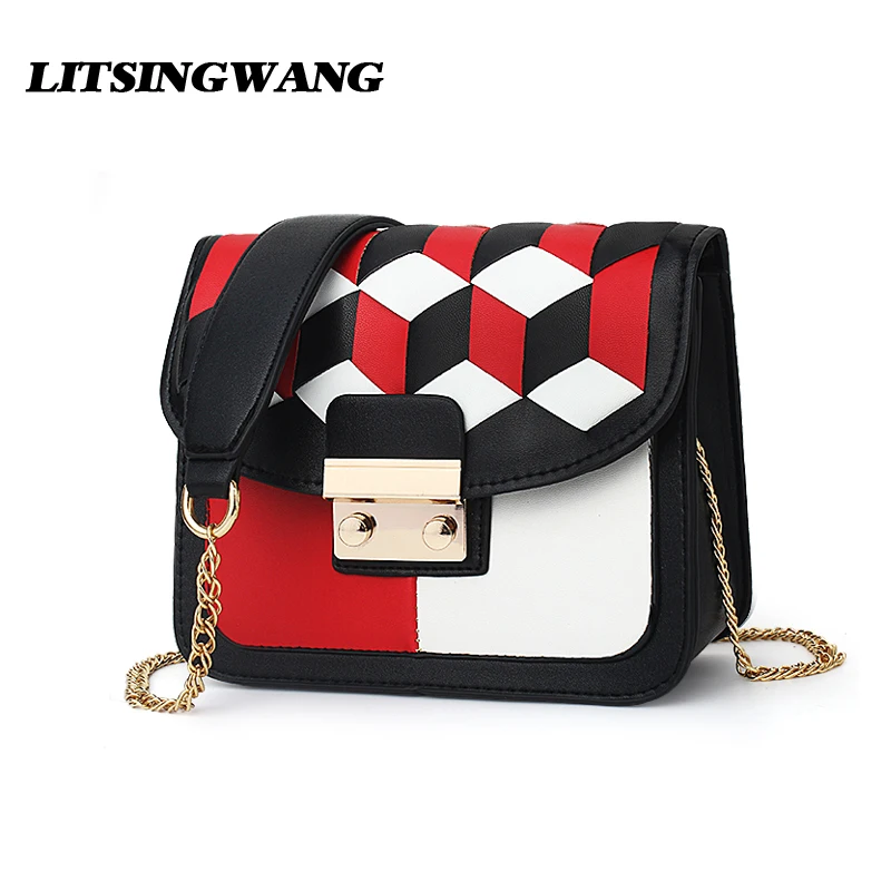 

LITSINGWANG 2017Women Messenger Handbags Fashion PU Leather Bag Ladies Small Shouler Bag Crossbody Bags For Women Fight Color