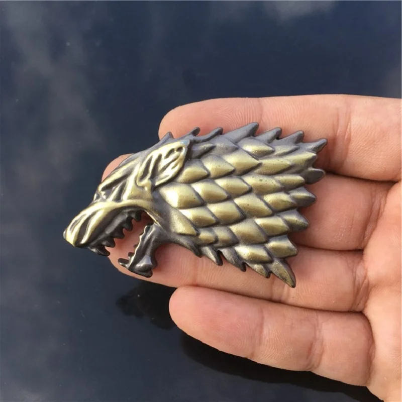 Носорог настройки Игра престолов House STARK Direwolf Семья Тотем металлические эмблемигровые наклейки автоы автомобиля Стикеры Fit Silverado серии F побег 459 - Название цвета: copper right