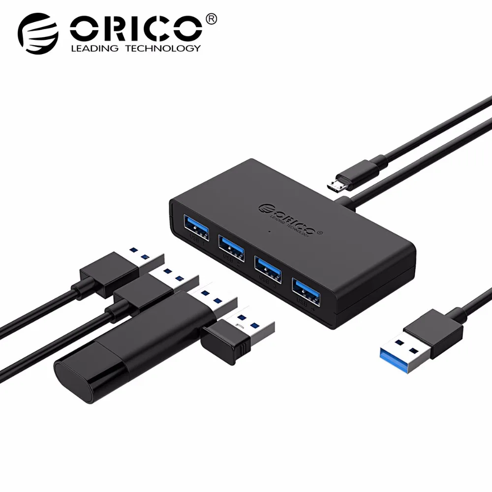 ORICO Mini USB 3.0 HUB 4 Port Power Supply OTG with Micro USB Power Interface for MacBook Laptop Tablet Computer OTG USB HUB ORICO Mini USB 3.0 HUB 4 Port Power Supply OTG with Micro USB Power Interface for MacBook Laptop Tablet Computer OTG USB HUB