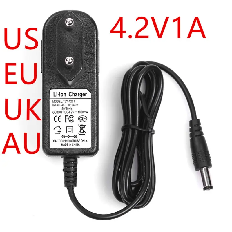 1 шт . 4 2 V 1A адаптер питания 4.2V1A 1000mA 100 240VAC DC головка 5 5*2 мм EU US UK AU вилка AC DC|adapter dc|power adapterdc adapter |