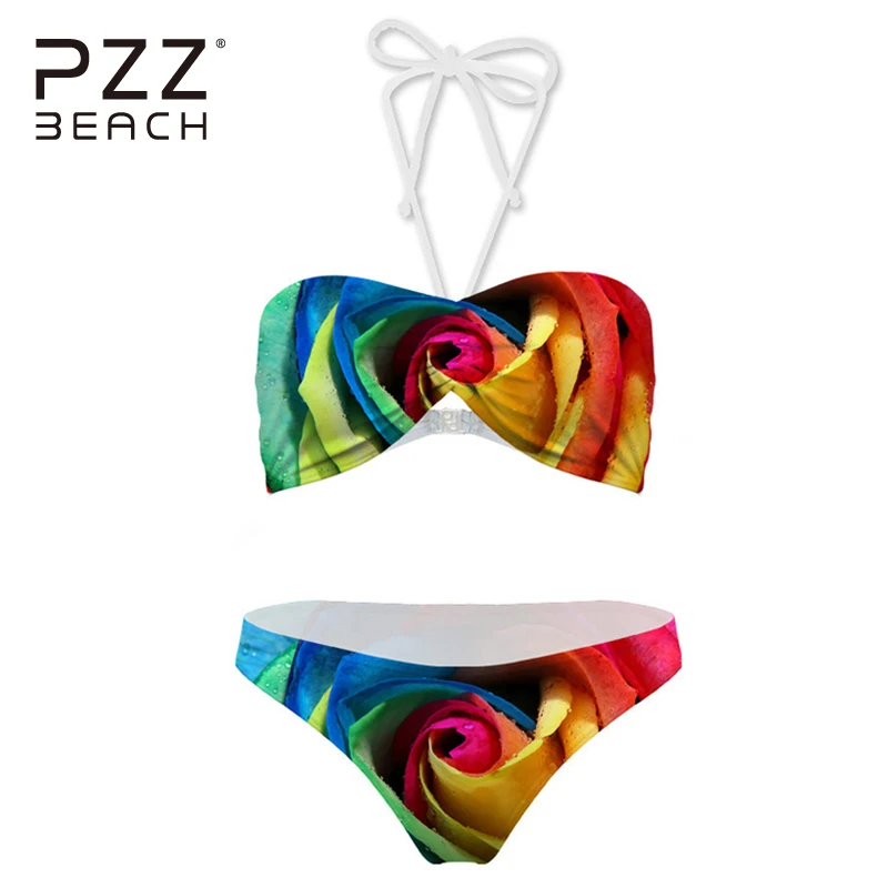 

Bikinis 2019 Mujer Sexy Women Bikini Set Push Up Halter Floral Lady Swimwear Biquini Plus Size Woman Bathing Suit Swimming Suit