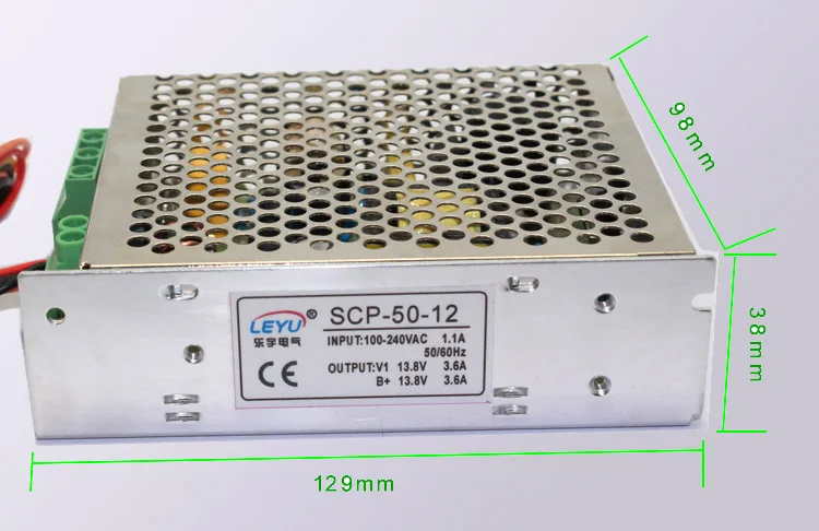 Резервная батарея CE одобренный SCP-50-12 dc 12v Одиночный выход питания SMPS с функцией UPS