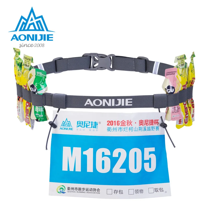 AONIJIE Unisex Outdoor Sports Running Race Number Belt Waist Pack Bib Holder Triathlon Marathon Cycling Motor with 6 Gel Loops AONIJIE Unisex Outdoor Sports Running Race Number Belt Waist Pack Bib Holder Triathlon Marathon Cycling Motor with 6 Gel Loops
