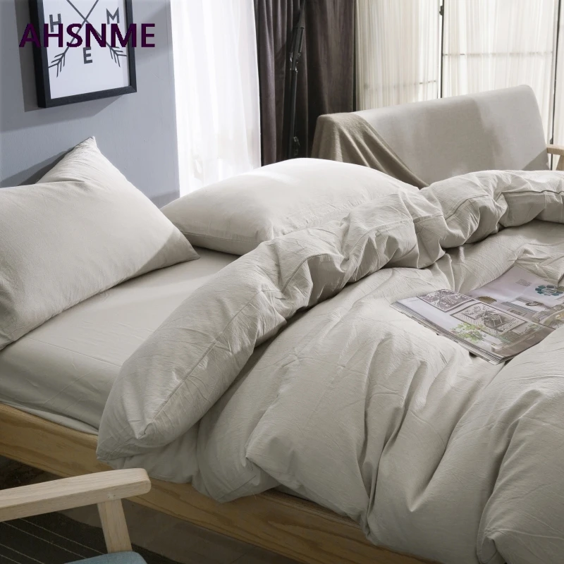 AHSNME хлопковое постельное белье, супер мягкое постельное белье, пододеяльник, светильник цвета хаки, однотонный пододеяльник цвета хаки, стираное одеяло, ropa de cama