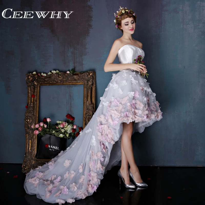 

CEEWHY Appliques Evening Dresses Long Abendkleider Vestido de Noiva Court Train Prom Gown Wedding Party Formal Dress Custom Size