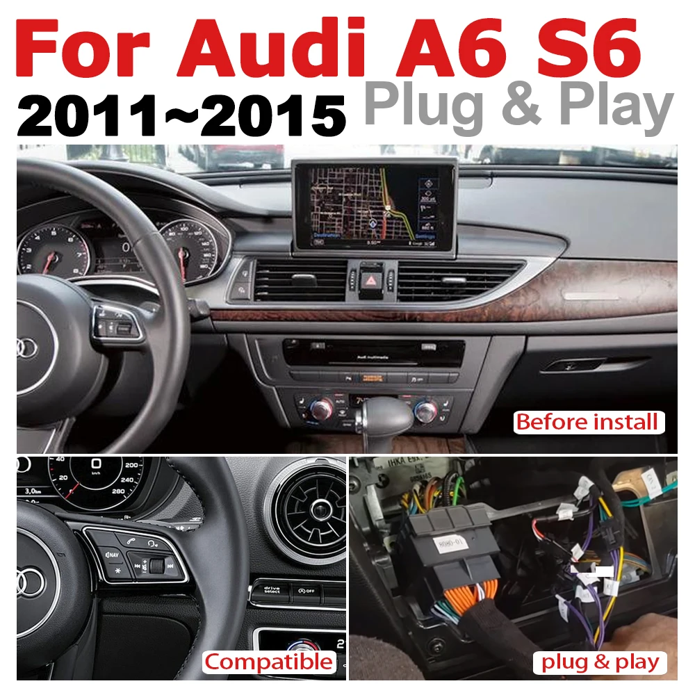 Best Car Radio 2 din GPS Android Navigation For Audi A6 S6 4G 2011~2015 MMI AUX Stereo multimedia touch screen original style 3