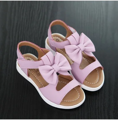 SLYXSH/сандалии для девочек; летняя обувь для девочек из натуральной кожи с открытым носком и цветочным принтом; цвет белый, розовый, красный; детская обувь; широкий размер 21-36