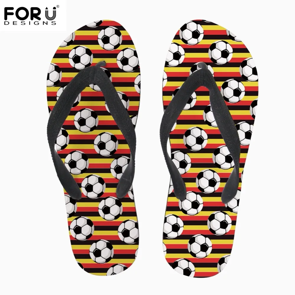 FORUDESIGNS/модные Для мужчин тапочки обувь Для мужчин 3D Soccerly/ногой мяч Печать Slip-на Для мужчин вьетнамки без шнуровки на Повседневное студент