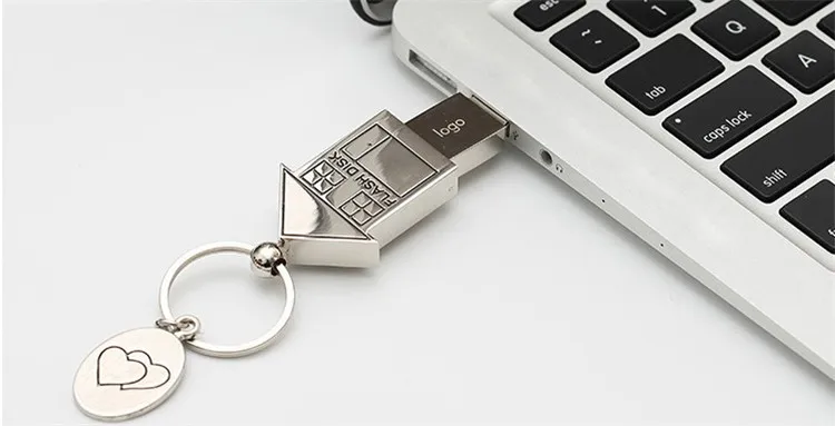 Высокое Качество Пользовательский логотип USB 2,0 милый металлический дом форма USB флэш-накопитель 8 ГБ 16 ГБ 32 ГБ 64 Гб Usb карта памяти флешка, подарок