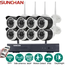 Sunchan 8 каналов hd 8ch nvr 960 P беспроводная система видеонаблюдения открытый день ночного видения безопасности дома камеры наблюдения wifi комплект