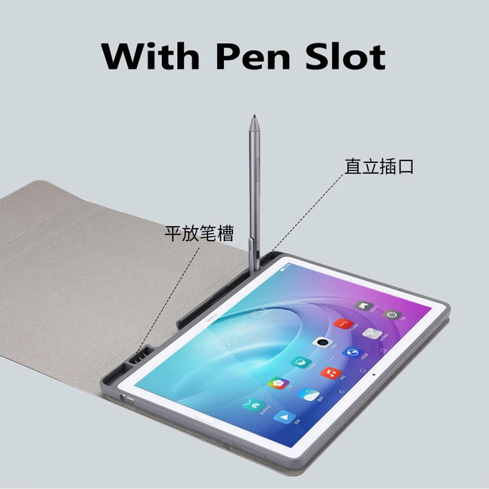 Detach Wireless Bluetooth Keyboard Pencil Holder Case for Huawei Mediapad M5 10 Pro 10.8 with Scree