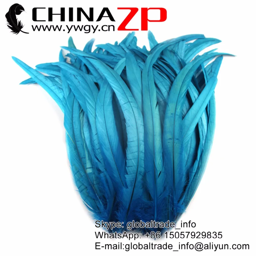 

Exporting from CHINAZP Factory 100pieces/lot 30~35cm Length Party Decoration Fully Dyed Turquoise Rooster Tail Feathers