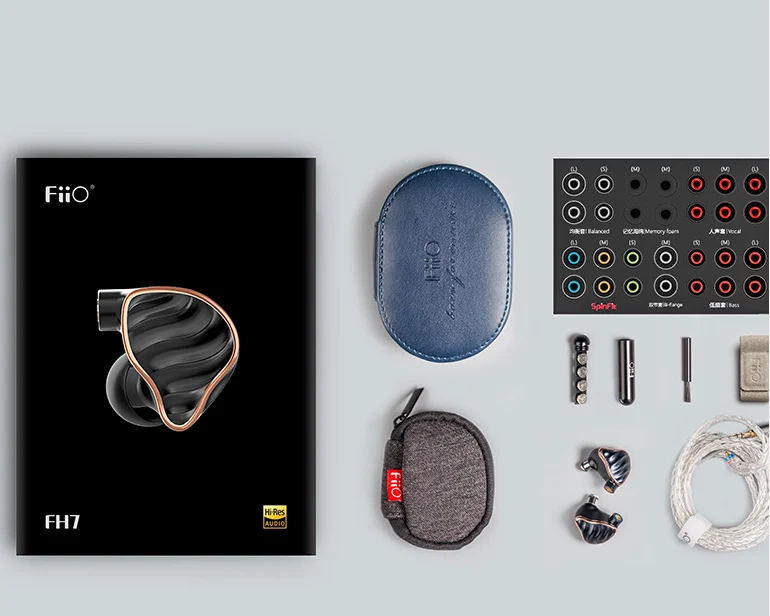 Флагманские Hi Fi наушники FIIO FH7 5 гибридных драйверов (4 Knowles BA + 13 6 мм динамик) IEM