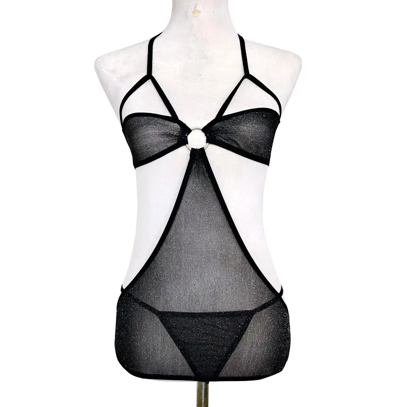 

2017 sexy lingerie hot black bow teddy erotic lingerie sexy costumes temptation lenceria transparent sexy underwear hot sale