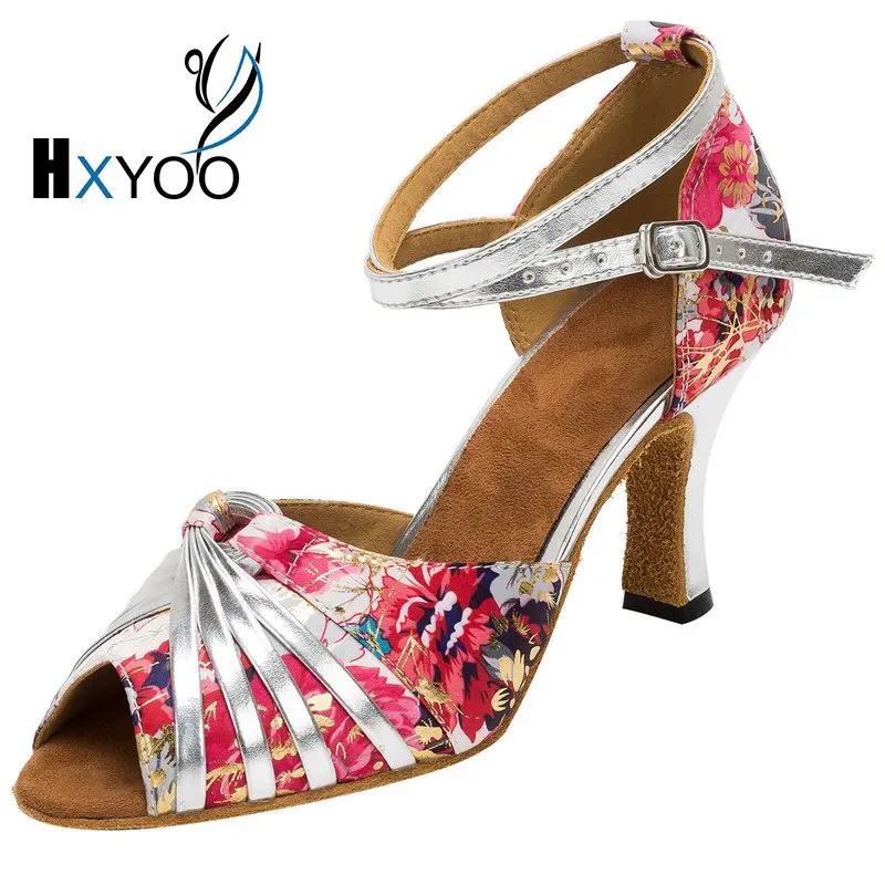 HXYOO 5 Kinds Of Heel Heights Latin font b Shoes b font For Dance Women Ballroom