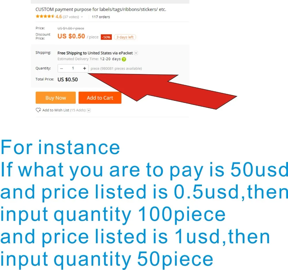 

custom payment link for stickers labels etc.