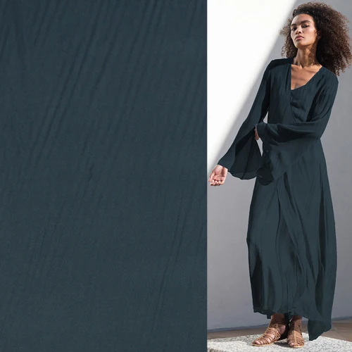 

Deep blue similar to black silk stretch chiffon silk fabric 105cm width,SCF098