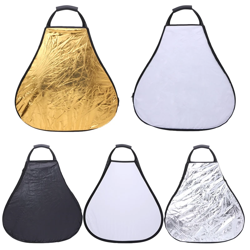 

OOTDTY 5 in 1 Triangle Photography Collapsible Light Reflector Diffuser 60x69cm Set New