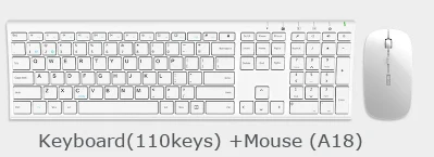 B. O. W Ультра тонкая металлическая беспроводная Тонкая клавиатура и мышь, эргономичный дизайн и полноразмерная перезаряжаемая клавиатура для компьютера - Цвет: Black Combo(A18)