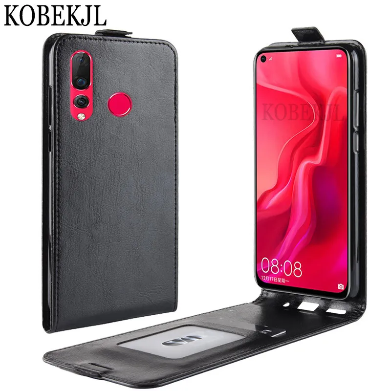 Huawei Nova 4 Чехол Флип Роскошный кошелек Обложка на заднюю панель из искусственной
