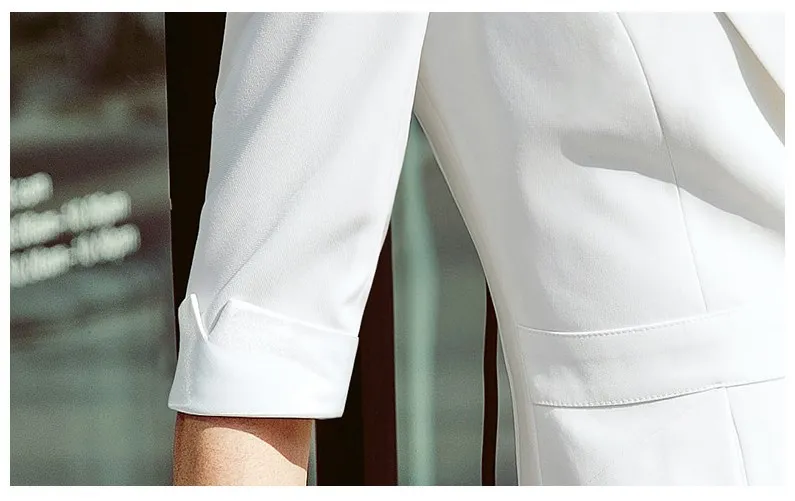 Черный белый женский брюки/юбка костюмы тонкая рабочая одежда Офисная Женская с длинным рукавом Блейзер брюки комплект костюмы для женщин