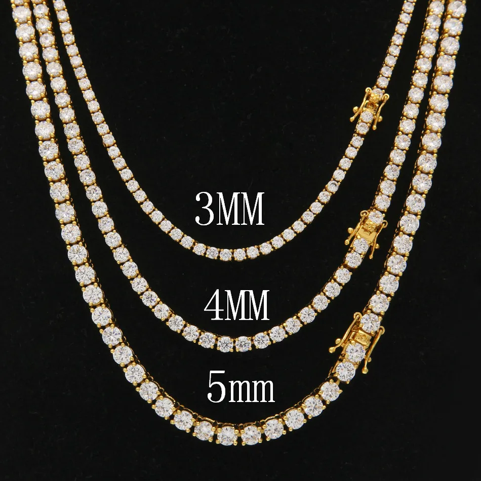 3mm gold tennis chain Clearance