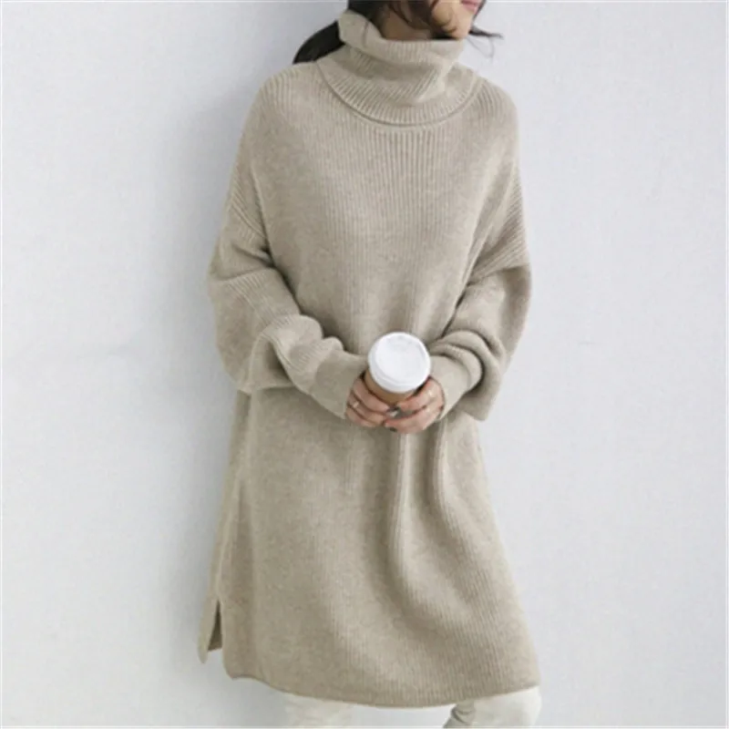 

Korean Styke 2018 Autumn And Winter Turtleneck Sweater Women Fashion Casual Solid Color Loose Pullovers Sweaters