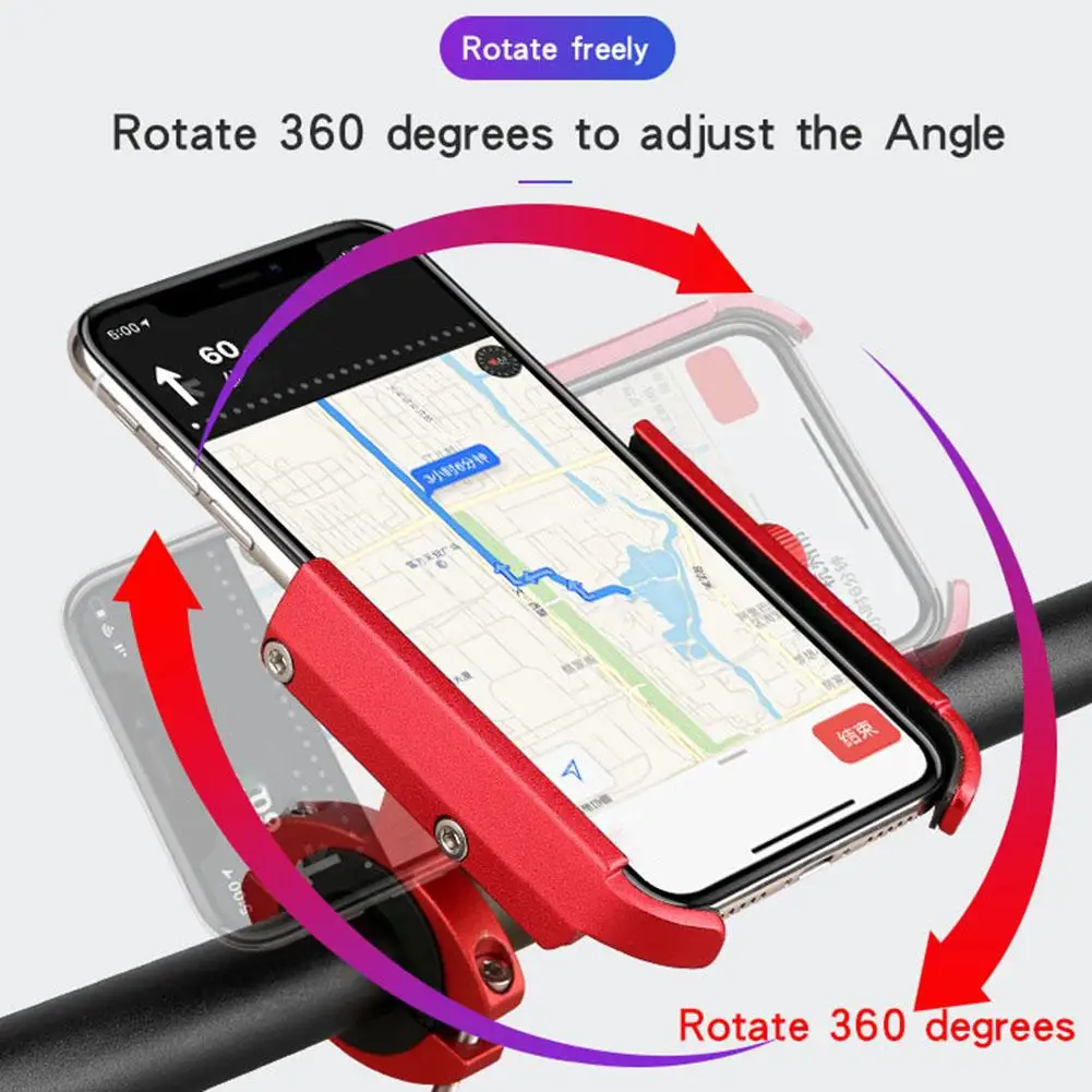 Bicycle Phone Holder USB Charging Portable 360 Degree Rotating Holder With Power Bank For Motorcycle Electric Car Bike