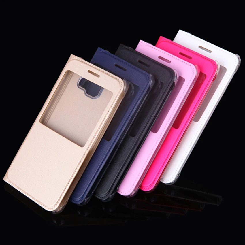 Кожаный чехол с откидной крышкой для Samsung Galaxy A3 A5 A7 2016 A 3 5 7 SM A310F A510F A710F прозрачный