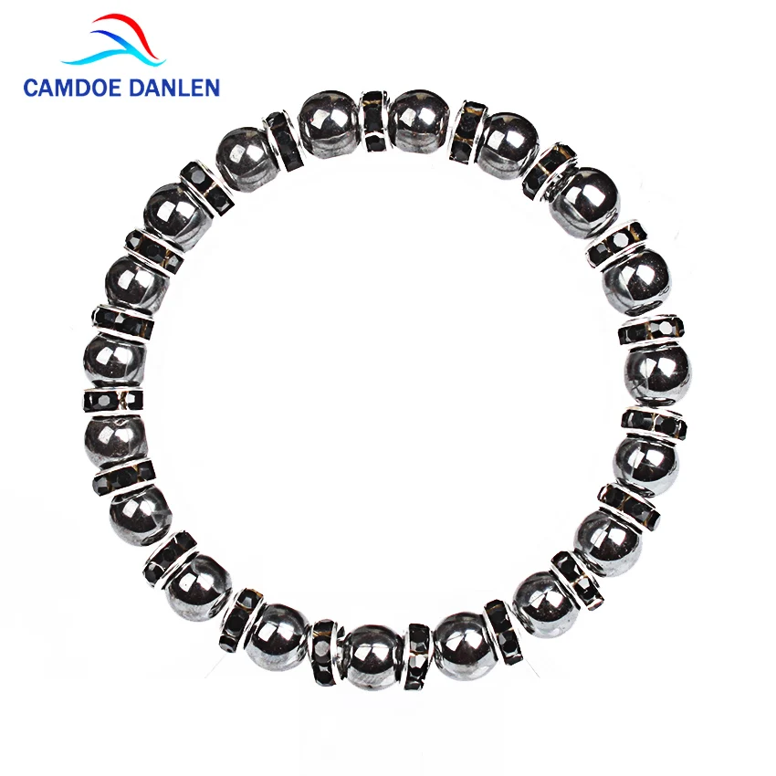 

CAMDOE DANLEN Tibetan Silver Color Black Stone Charms Bracelet For Men Women Handmade Healthy Beads Bracelet Yoga Jewellery